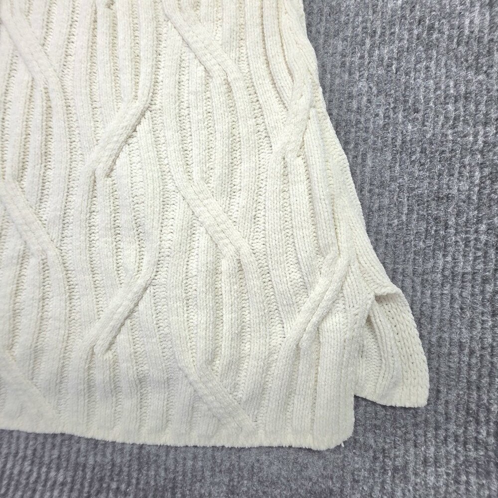 J JILL Sweater Womens M Ivory White Chenille Pullover Textured Knit Tunic Office - Picture 7 of 12